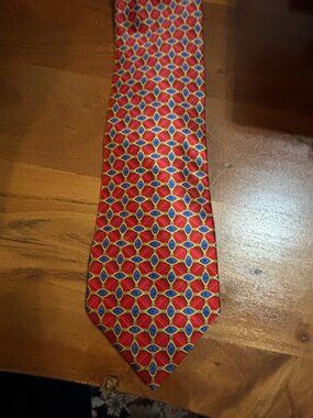 Faberge Men's Neck Tie All Silk Red/Blue